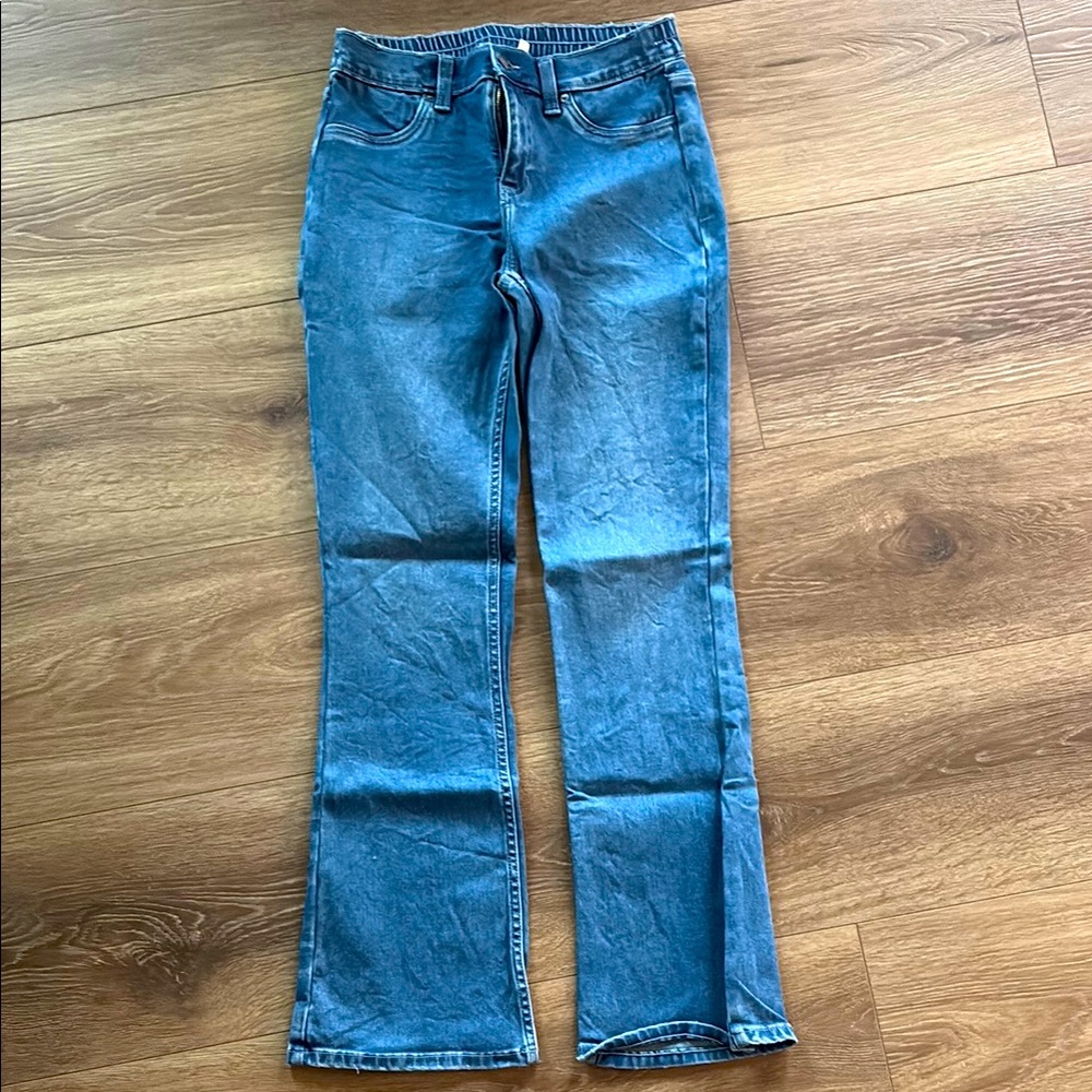 Aerie Blue Flare Wide Leg Jeans